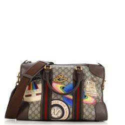Courrier Carry On Convertible Duffle GG Coated Canvas with Applique Small