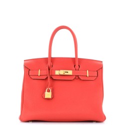 Birkin Handbag Rouge Pivoine Togo with Gold Hardware 30