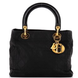 Vintage Lady Dior Bag Cannage Quilt Nylon Medium