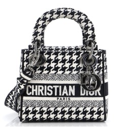 Lady D-Lite Bag Houndstooth Canvas Mini