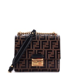 Kan U Shoulder Bag Zucca Embossed Leather Small