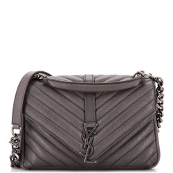 Classic Monogram College Bag Matelasse Chevron Leather Medium