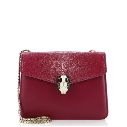 Serpenti Forever Square Shoulder Bag Leather and Stingray Small