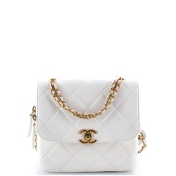 Chain Melody Flap Backpack Quilted Lambskin Small