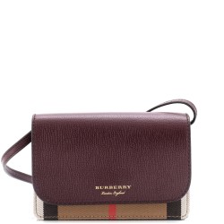 Hampshire Wallet on Strap Leather and House Check Canvas