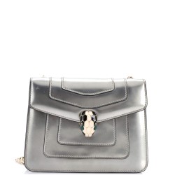 Serpenti Forever Square Shoulder Bag Metallic Leather Small