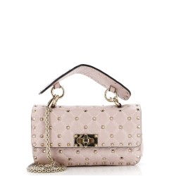 Rockstud Spike Flap Bag Quilted Leather Small