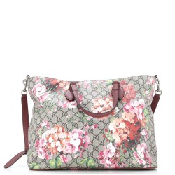 Convertible Soft Tote Blooms Print GG Coated Canvas Medium