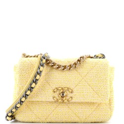 19 Flap Bag Quilted Tweed Medium