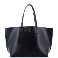 TB Monogram Motif Tote Leather Medium