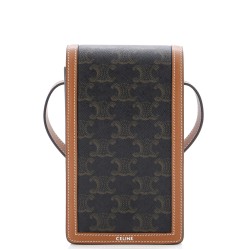 Vertical Sleeve Crossbody Bag Triomphe Coated Canvas
