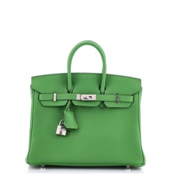 Birkin Handbag Vert Yucca Togo with Palladium Hardware 25