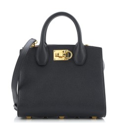 Studio Top Handle Box Bag Leather Small