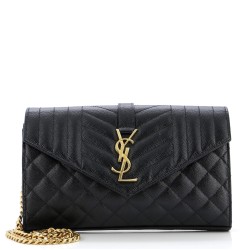 Classic Monogram Chain Wallet Mixed Matelasse Leather Medium