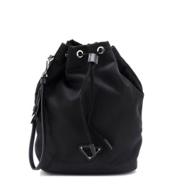 Drawstring Wristlet Bucket Bag Tessuto Small