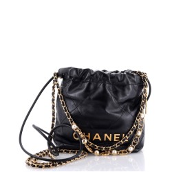 22 Chain Hobo Quilted Calfskin with CC Pearl Chain Mini