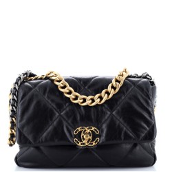 19 Flap Bag Quilted Leather Large