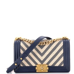 Boy Flap Bag Braided Chevron Cording and Calfskin Old Medium