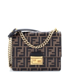 Kan U Shoulder Bag Zucca Embossed Leather Small