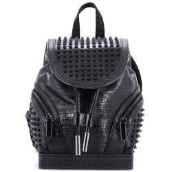 Explorafunk Backpack Crocodile Embossed Spiked Leather Small