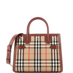 Title Two Handle Tote Vintage Check Canvas and Leather Mini