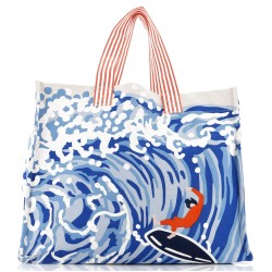 Wave Beach Tote Bag Printed Toile
