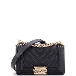 Boy Flap Bag Chevron Lambskin Small