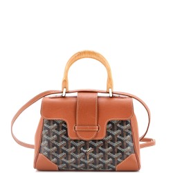 Saigon Top Handle Bag Coated Canvas with Leather Mini