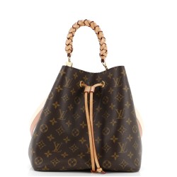 Braided Handle NeoNoe Handbag Monogram Canvas with Leather MM