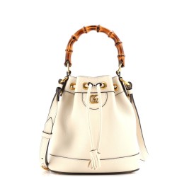 Diana NM Bamboo Drawstring Bucket Bag Leather Mini