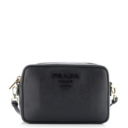 Monochrome Camera Bag Saffiano Leather Small