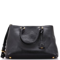 Embossed Logo Convertible Open Tote Glace Calf Medium