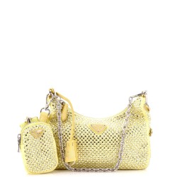 Re-Edition 2005 Shoulder Bag Crystal Embellished Satin Small