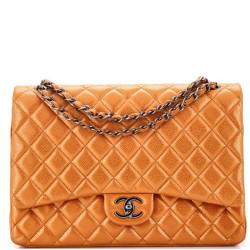 Vintage Classic Double Flap Bag Quilted Caviar Maxi