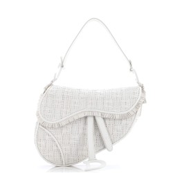 Ultra Matte Saddle Handbag Woven Leather Medium