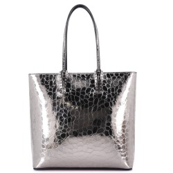 Cabata North South Zipped Tote Crocodile Embossed Leather