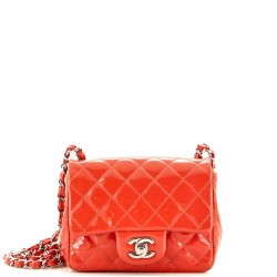 Square Classic Single Flap Bag Quilted Patent Mini