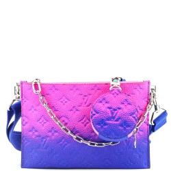 Trio Pouch Messenger Bag Limited Edition Illusion Monogram Taurillon Leather