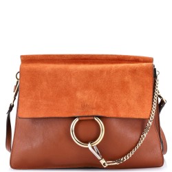 Faye Shoulder Bag Leather and Suede Medium