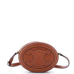 Triomphe Oval Crossbody Bag Leather Mini