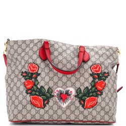 Convertible Soft Tote Embroidered GG Coated Canvas Medium
