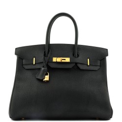 Birkin Handbag Noir Togo with Gold Hardware 35