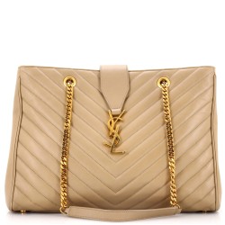 Classic Monogram Shopper Matelasse Chevron Leather Large