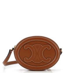 Triomphe Oval Crossbody Bag Leather Mini