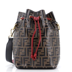 Mon Tresor Bucket Bag Zucca Embossed Leather Small