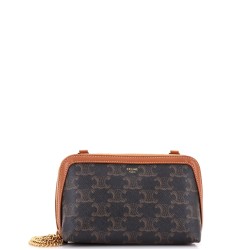 Zip Around Chain Clutch Triomphe Coated Canvas
