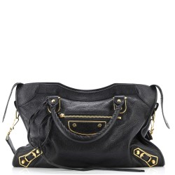 City Classic Metallic Edge Bag Leather Medium