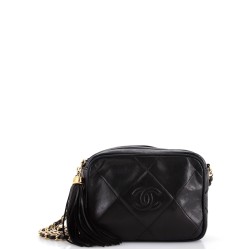 Vintage Diamond CC Camera Bag Quilted Leather Small