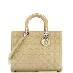 Lady Dior Bag Cannage Quilt Patent Large