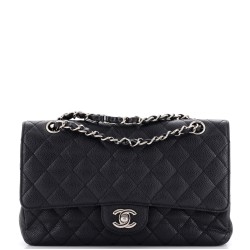 Vintage Classic Double Flap Bag Quilted Caviar Medium